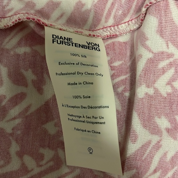Diane Von Furstenburg Pink White Patterned Women's Dress Small - Picture 7 of 8
